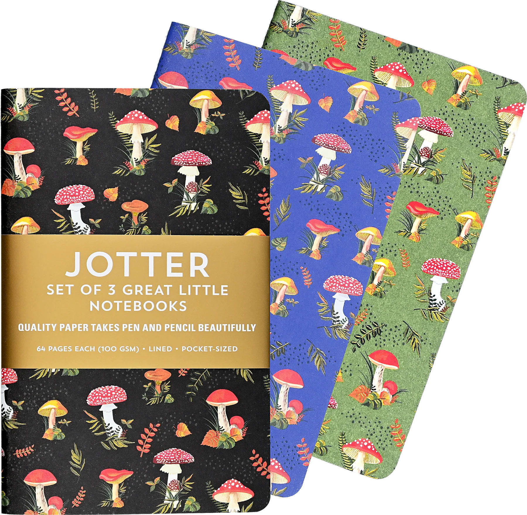 Jotter Notebooks: Mushrooms 3 Pack - Ages 6+