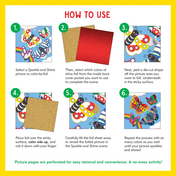 Colour-by-Foil Sparkle & Shine Sticker Book