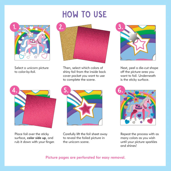 Colour-by-Foil Unicorns Sticker Book