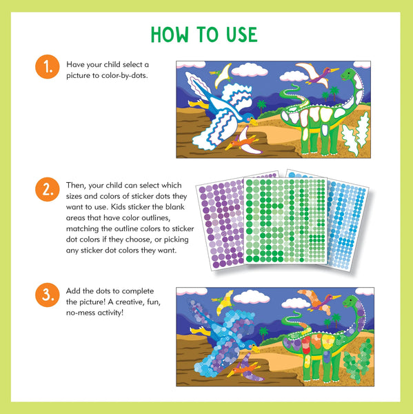 AB: Colour-by-Dots Sticker Book: Dinosaurs - Ages 4+