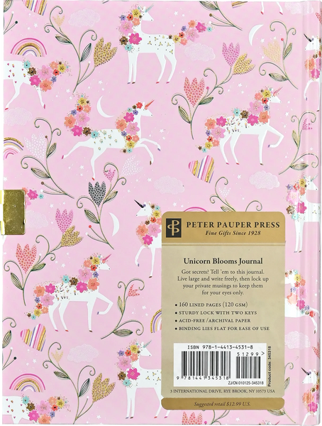 Locking Journal: Unicorn Blooms - Ages 6+
