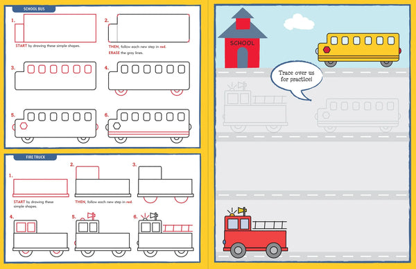 AB: Learn to Draw Cars, Trucks, & Trains - Ages 5+