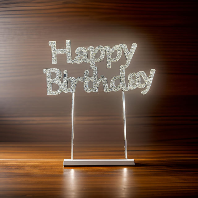 Rhinestone Happy Birthday Cake Toppers