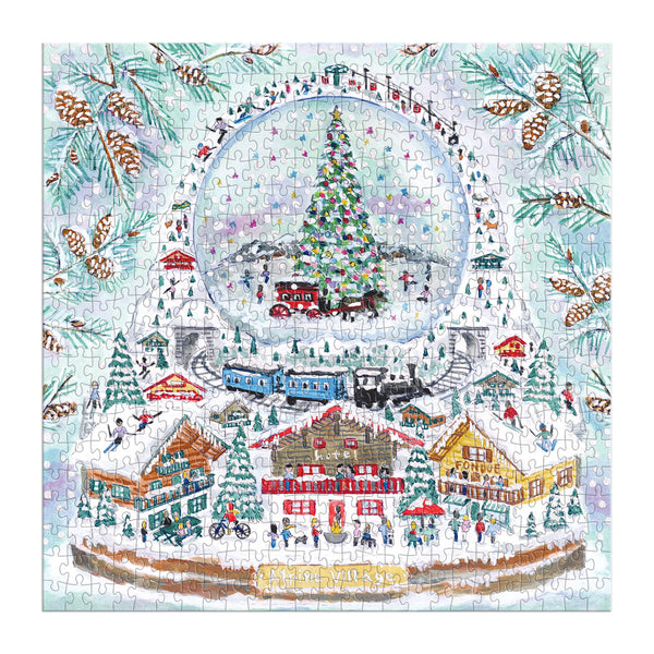 Galison - Alpine Village Snow Globe -500 Piece Puzzle