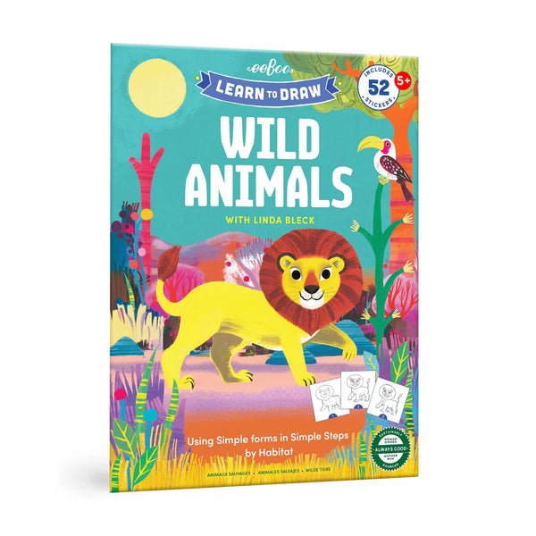 AB: Learn to Draw Wild Animals w/stickers - Ages 5+