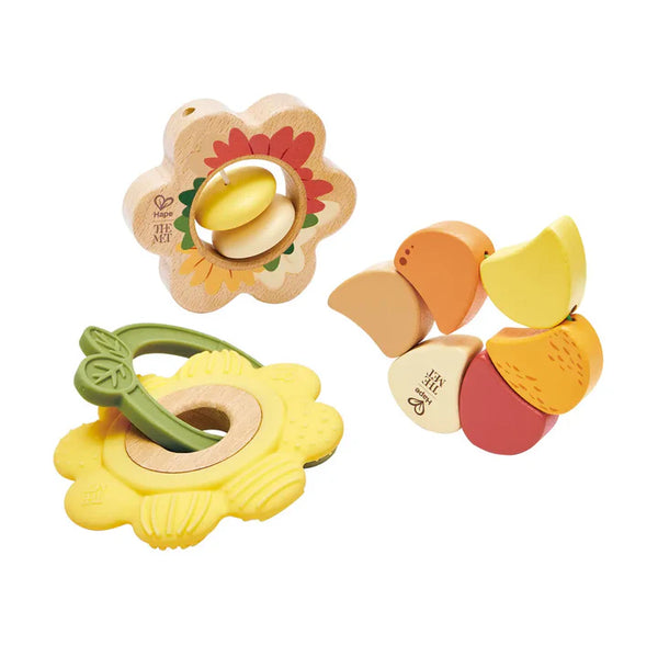 Hape: The Met Artful Flowers Rattle Trio - Ages 6mths+