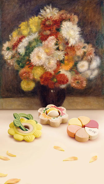 Hape: The Met Artful Flowers Rattle Trio - Ages 6mths+
