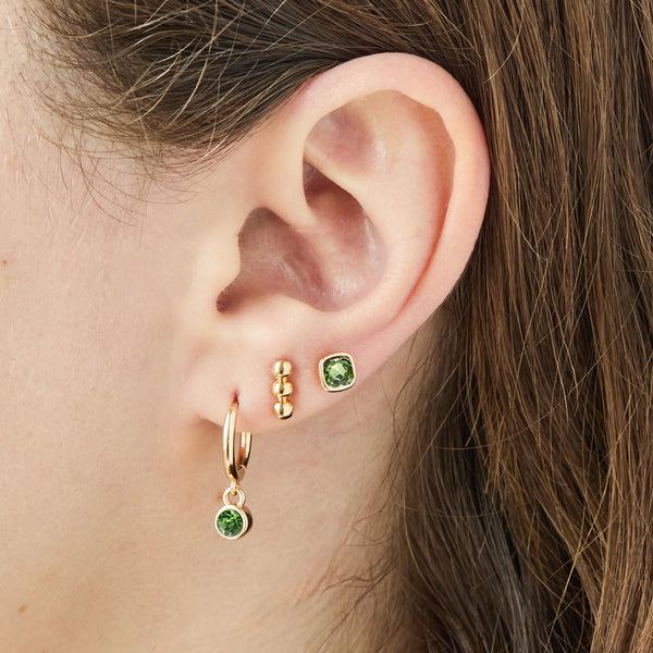 Earrings: Birthstone August Peridot - Gold