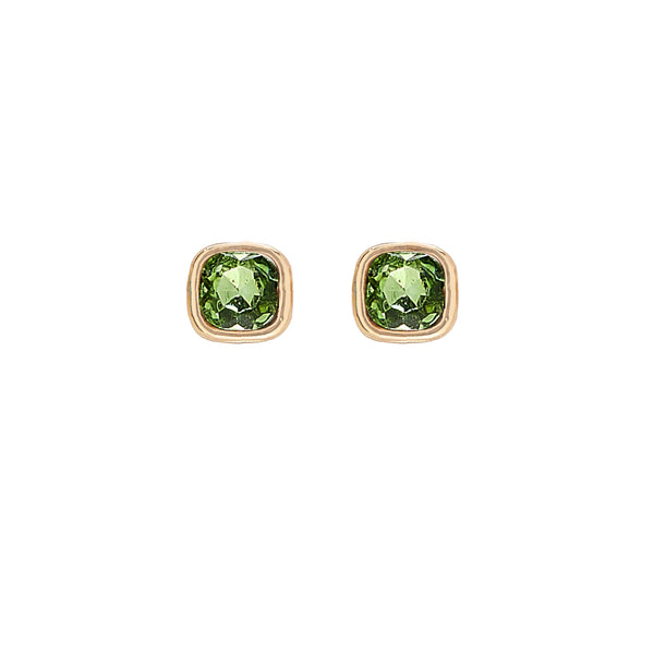 Earrings: Birthstone August Peridot - Gold