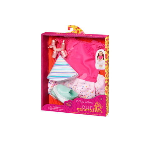 OG: 18" Doll Outfit - "It's Time To Party" - Ages 3+