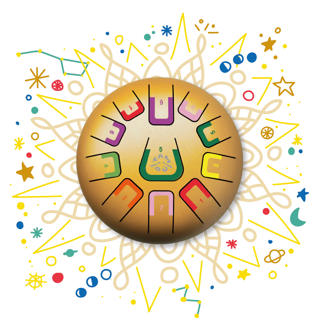 Tambu 8" -  11 Tones - Golden Stars - Ages 3 - Adults