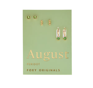 Earrings: Birthstone August Peridot - Gold