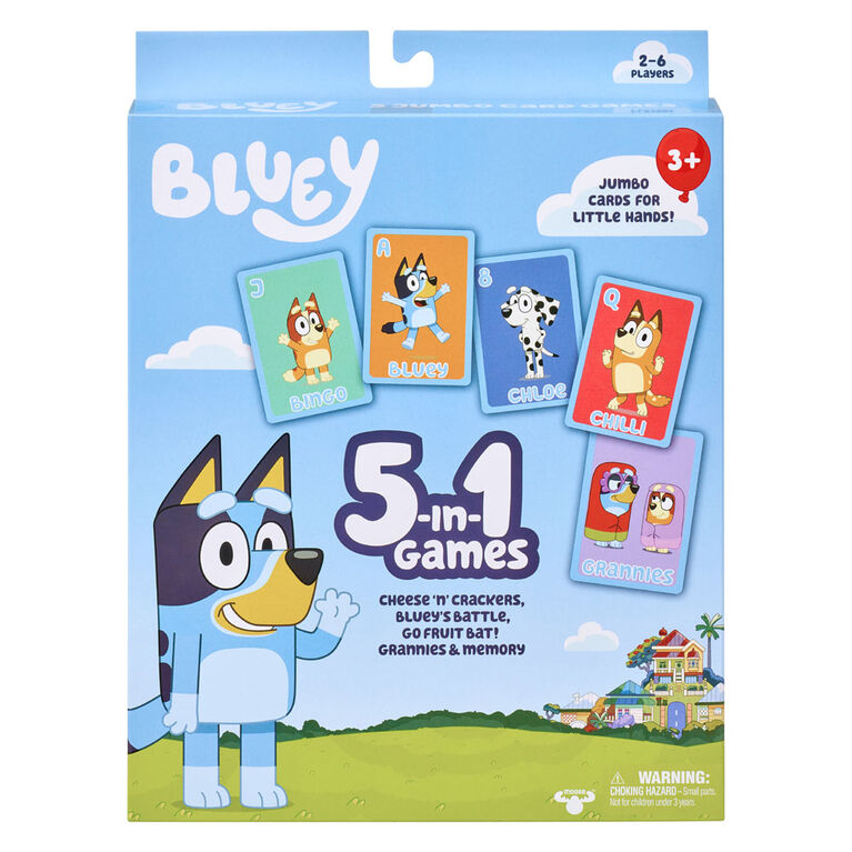 Bluey - 5 in 1 Card Game Set - Ages 3+