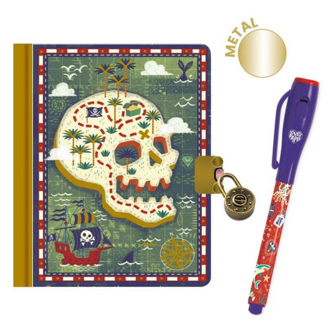 Djeco: Little Secret Notebook and Magic Marker - Steve- Ages 8+