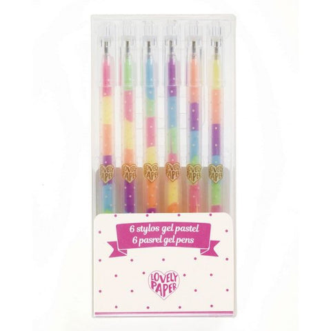 6 Pastel Gel Pens - Ages 6+