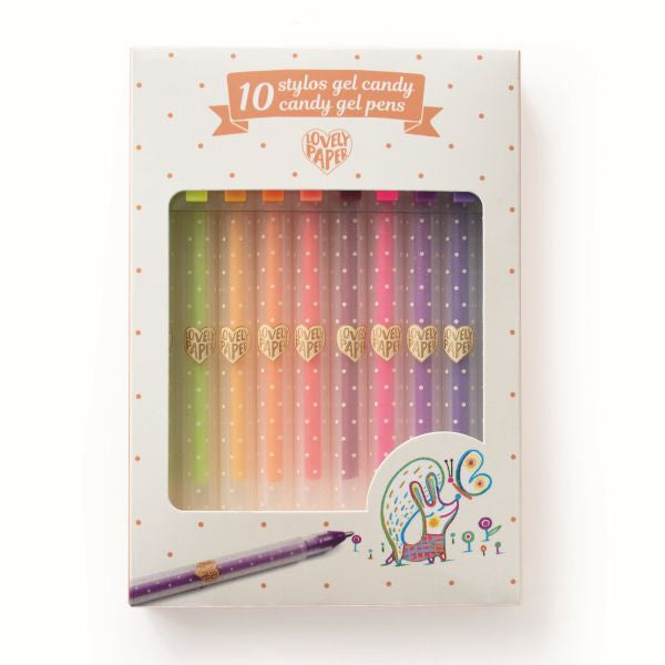 Djeco: 10 Candy Gel Pens - Ages 6+