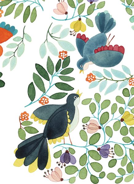 Djeco: Children's Umbrella / Flowers and Birds - Ages 4+