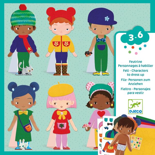 Djeco Collage Felt Characters to Dress Up