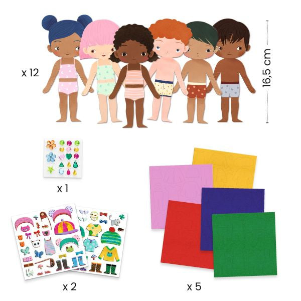 Djeco Collage Felt Characters to Dress Up