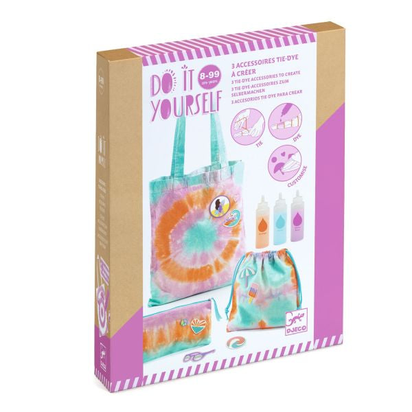 Djeco DIY Sunshine Camp 3 Tie-dye Accessories to Create Craft Kit