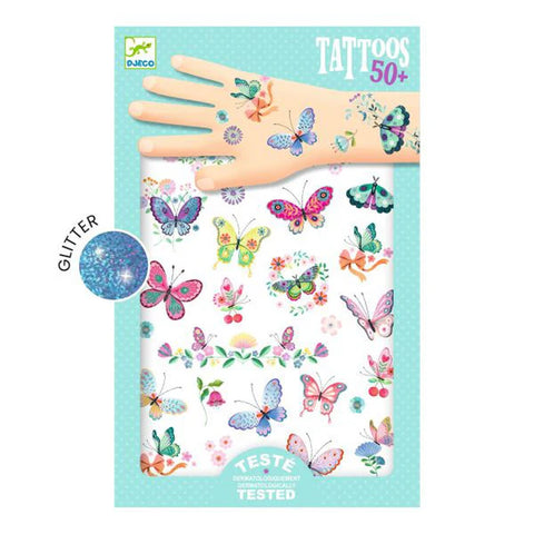 Djeco: Temporary Tattoos / Dream Butterflies - Ages 3+