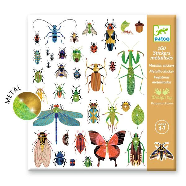 Djeco: Metallic Stickers / Microcosmos - Ages 4+