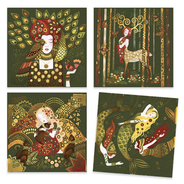 Inspired By Gustav Klimt / Golden Goddesses Scratch Boards - Ages 7+