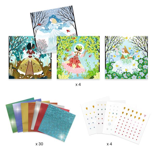 Foil Pictures - Dresses in Seasonal Colours - Djeco