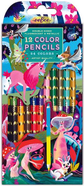 12 Coloured Pencils Double-Sided: Magical Creatures - Ages 3+