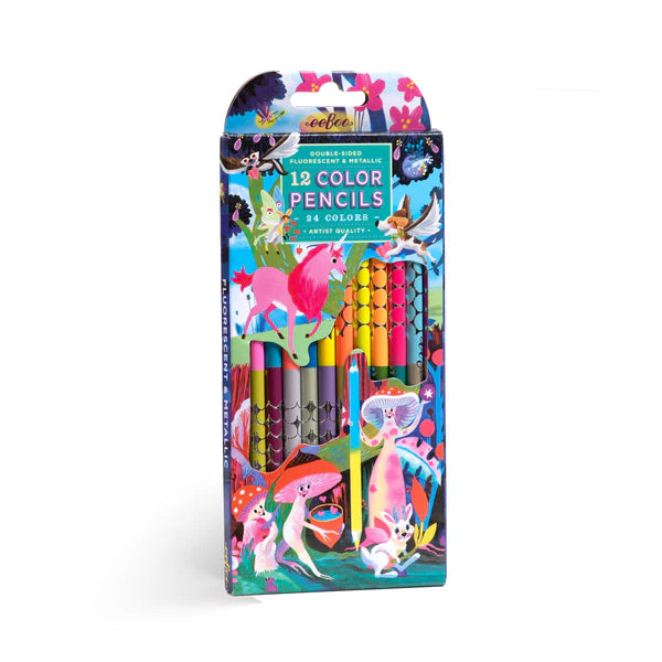 12 Coloured Pencils Double-Sided: Magical Creatures - Ages 3+