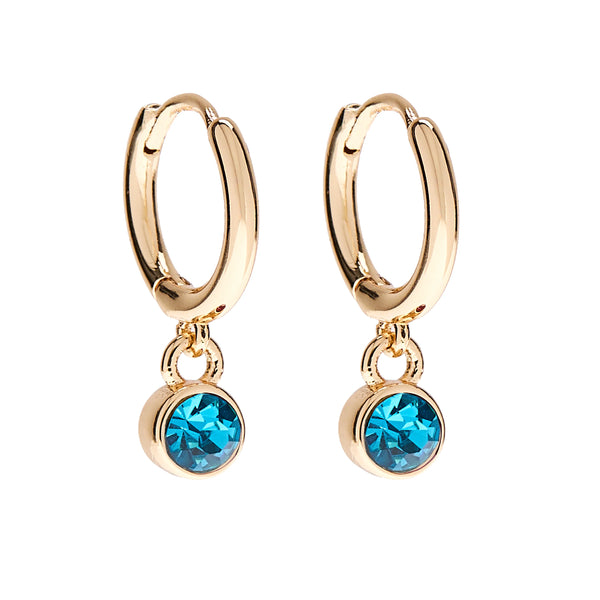 Earrings: Birthstone December Turquoise - Gold