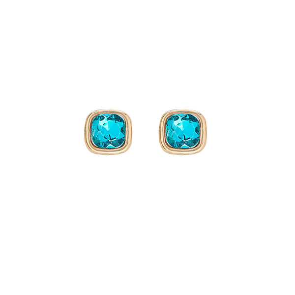 Earrings: Birthstone December Turquoise - Gold