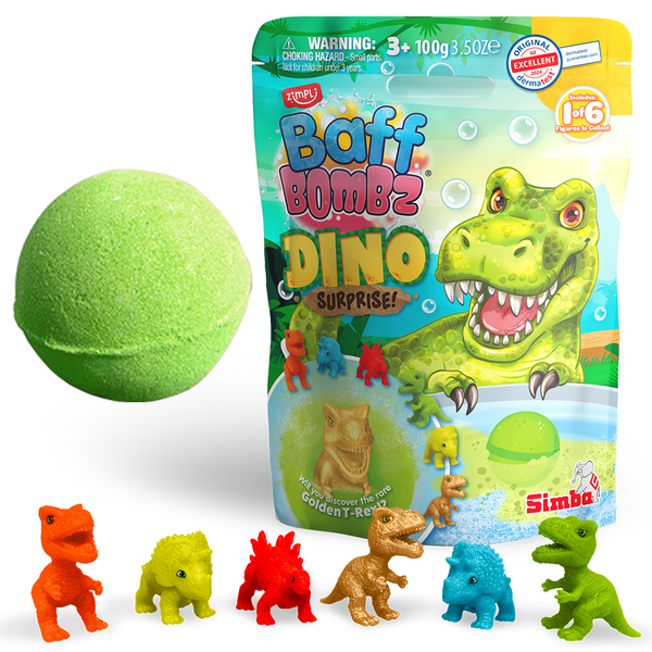 Baff Bombz Dino Surprise Bath Bomb with Collectible Toy