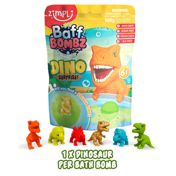 Baff Bombz Dino Surprise Bath Bomb with Collectible Toy