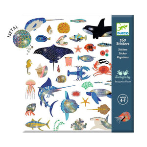 Djeco: Metallic Stickers / Ocean - Ages 4+