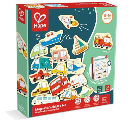 Hape: Magnetic Vehicles Set - Ages 18mths+