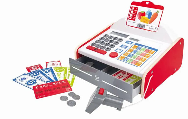 Hape - Wooden Beep 'n Buy Cash Register Pretend Playset