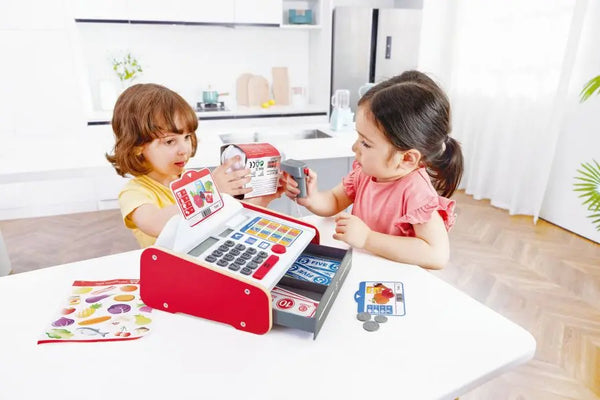 Hape - Wooden Beep 'n Buy Cash Register Pretend Playset