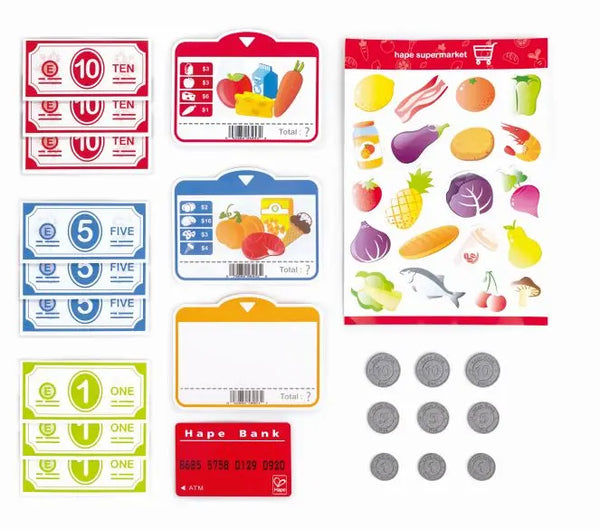 Hape - Wooden Beep 'n Buy Cash Register Pretend Playset