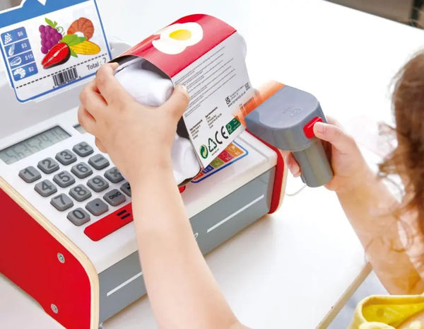 Hape - Wooden Beep 'n Buy Cash Register Pretend Playset