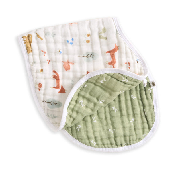 Aden + Anais: Essentials cotton muslin burpy bib - Woodland - Age 0+