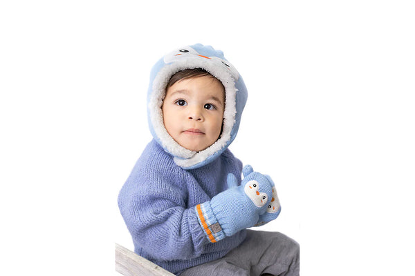 Flap Jack Kids - Reversible Sherpa Hat -Penguin/Polar Bear