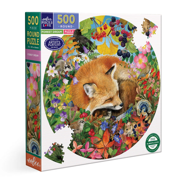 eeBoo 500 Piece Round Puzzle - Forest Dream