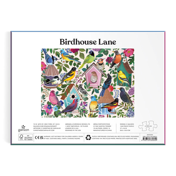 1000 Piece Puzzle: Galison: Birdhouse Lane - Ages 12+