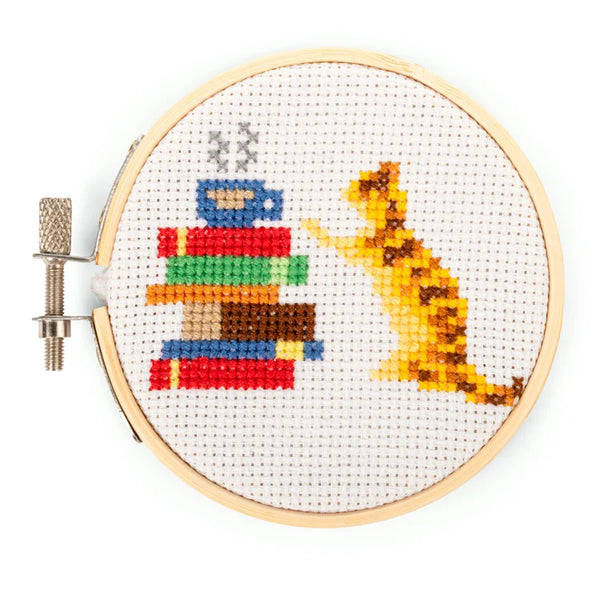 Kikkerland Mini Cat Book Cross Stitch Embroidery