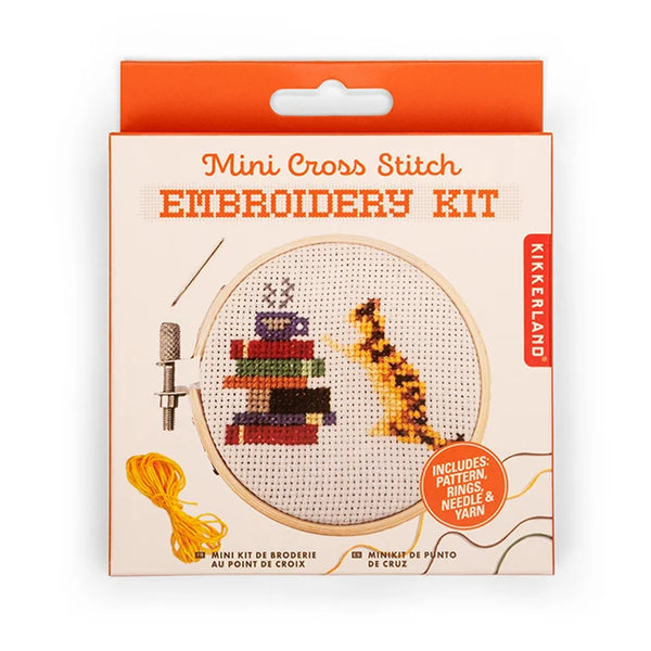 Kikkerland Mini Cat Book Cross Stitch Embroidery