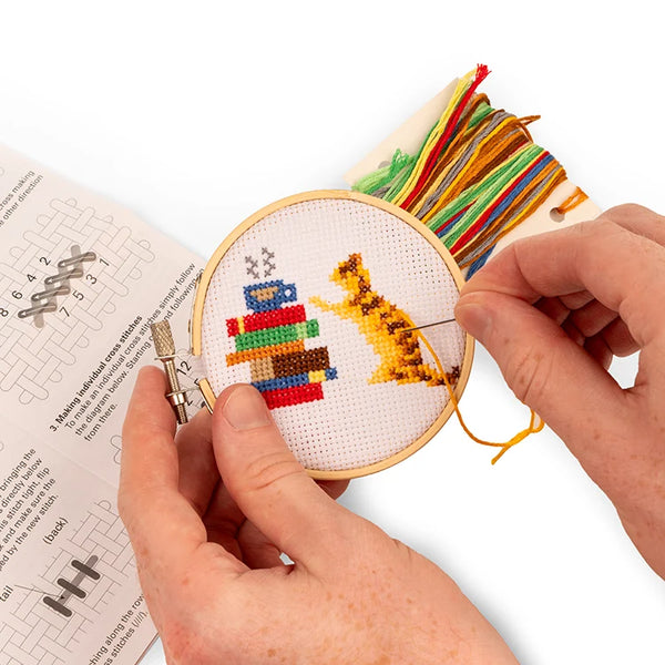 Kikkerland Mini Cat Book Cross Stitch Embroidery
