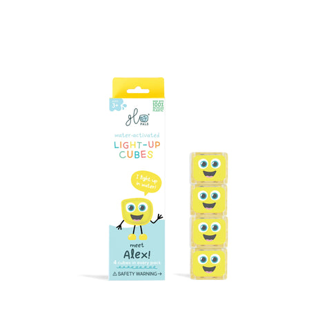 Alex Water-Activated Light-up Cubes: 4 Pack - Ages 3+