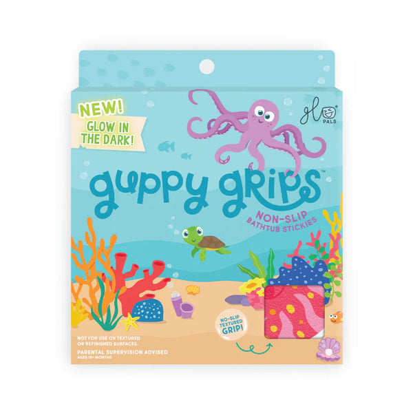 Glo Pals: Guppy Grips Glow-in-the-dark Non-slip Bathtub Stickies - Ages 18mths+