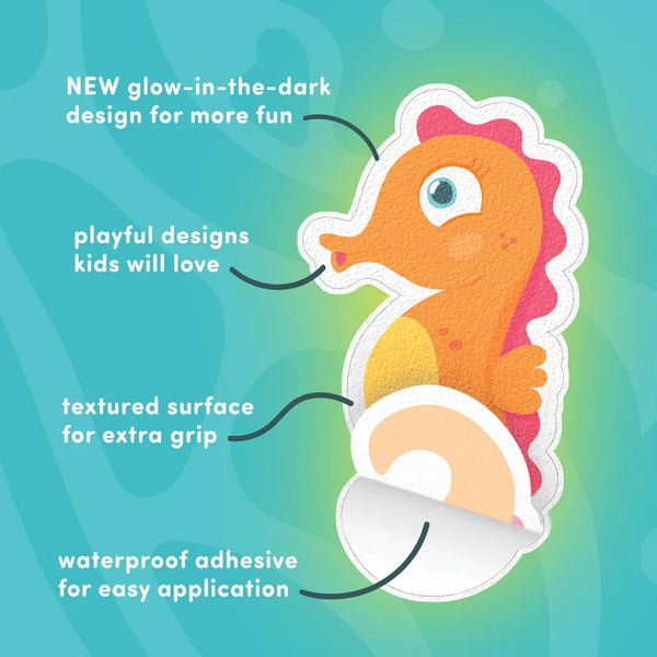 Glo Pals: Guppy Grips Glow-in-the-dark Non-slip Bathtub Stickies - Ages 18mths+